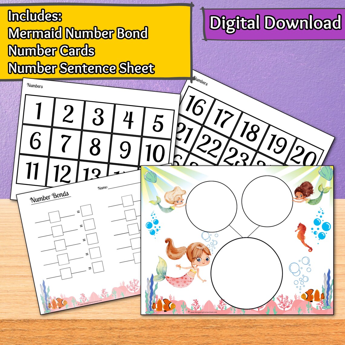 Number Bonds Template With Worksheets for Kids (Download Now) Etsy Number Bonds Template With Worksheets for Kids (Download Now) Etsy