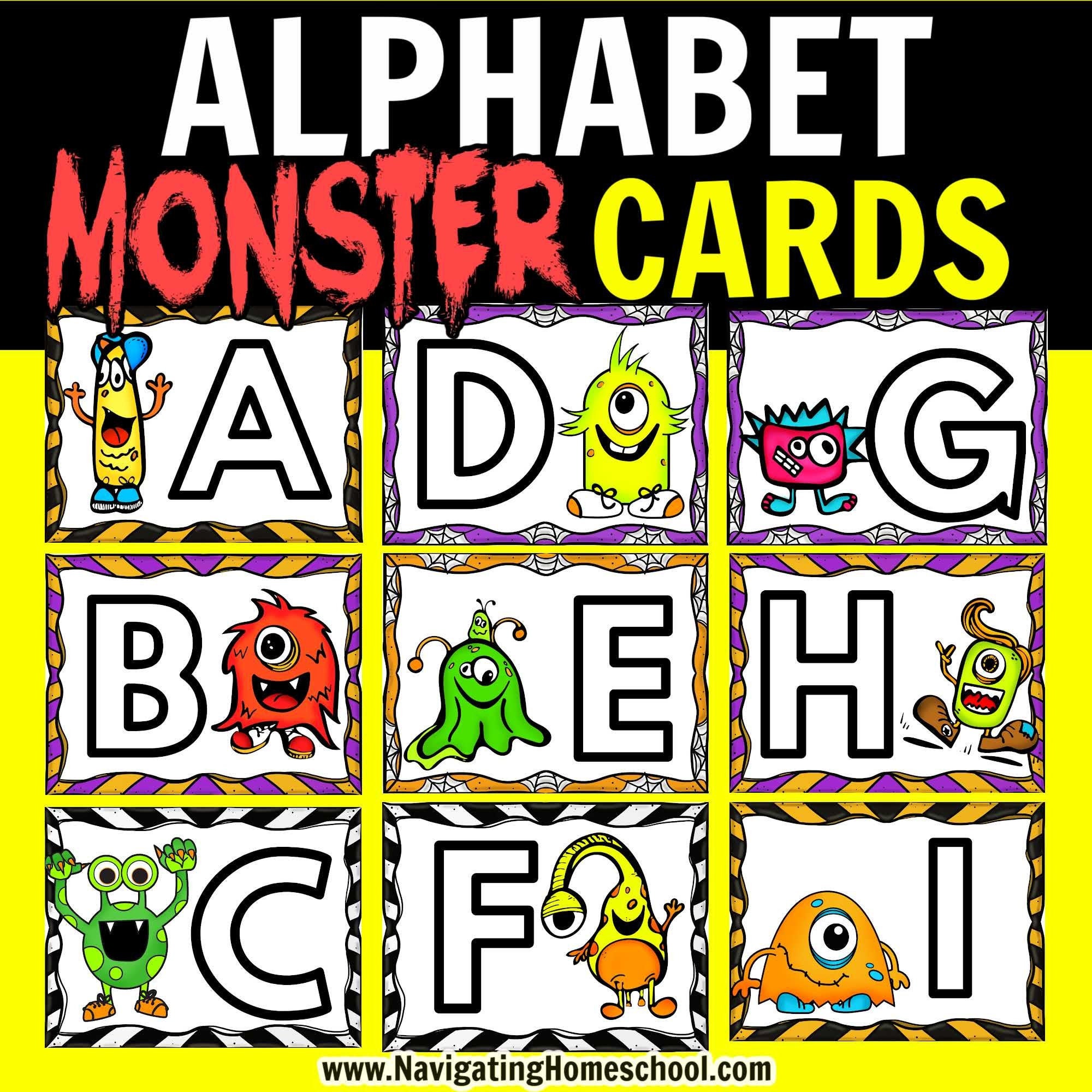 Monster Alphabet Printable Activities Alphabet Play Dough - Etsy UK