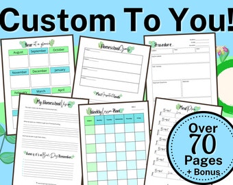 Homeschool Undated Planner Printable, Homeschool Schedule, Planner Pages, Homeschool Planner Template, Lesson Planner, Grading, Procedure pg