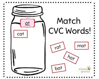 CVC word printable, Word Families, Busy Binder, Preschool, Kindergarten Phonics