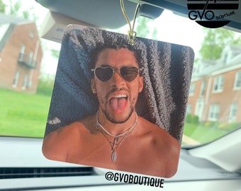 Bad Bunny car  Air Fresheners - Ambientador de carro - Bad Bunny Air Fresheners- Bad Bunny aromatizante - Car accessories Air Fresheners