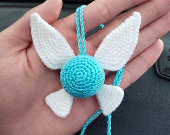 Zelda fairy Navi crochet car charm