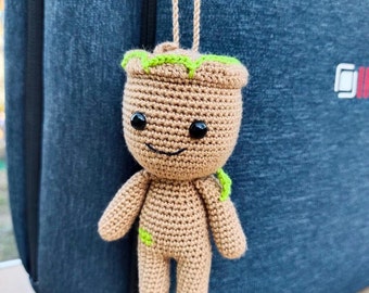 Baby Groot crochet keychain