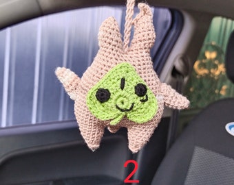 Crochet korok makar car mirror hanger