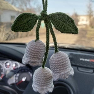 Lily of the Valley crochet car charm