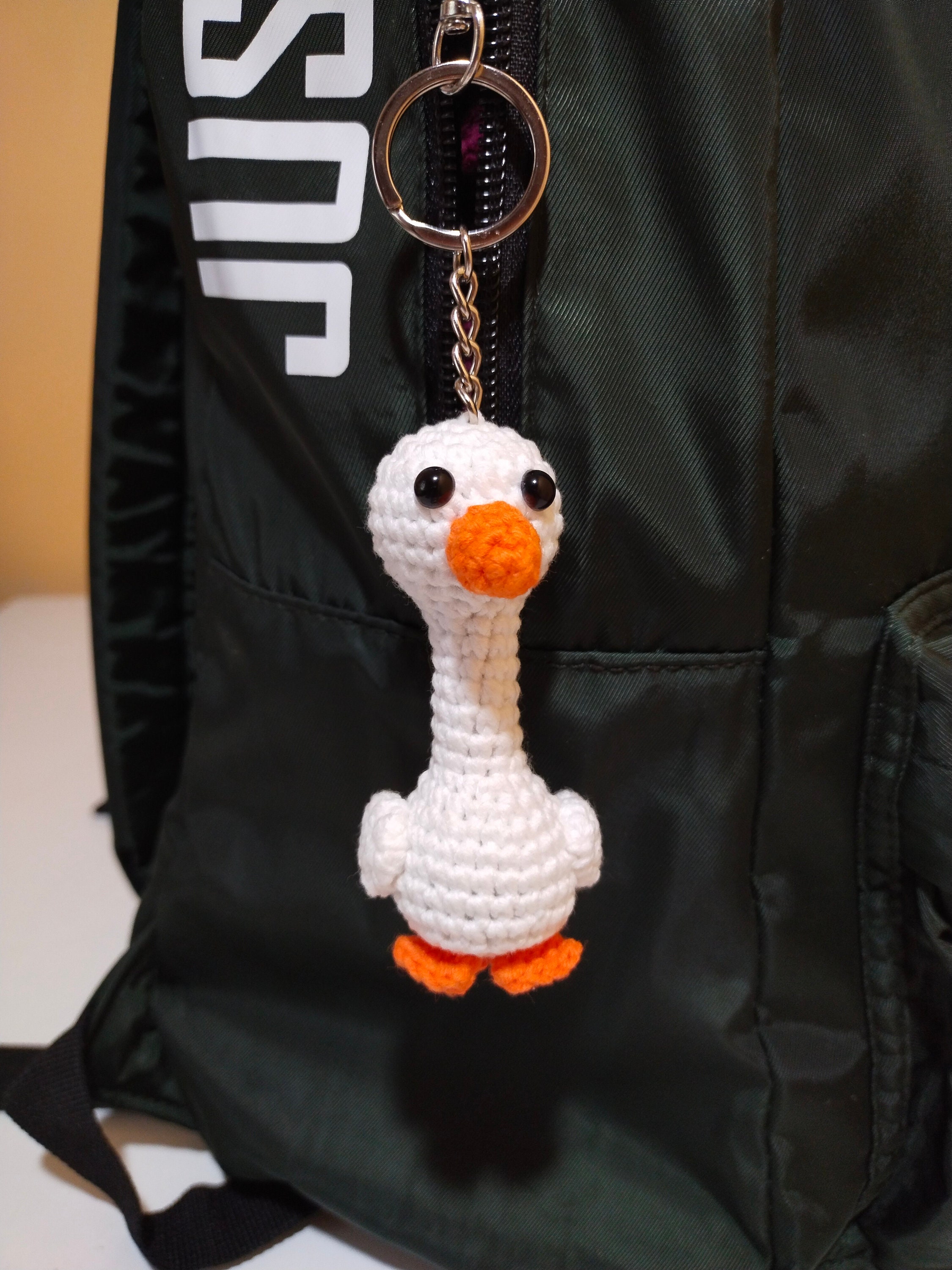 Cute goose crochet keychain