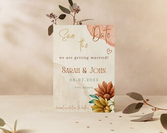 Save The Date Template, Wedding Save The Date Template, Modern Save The Date Template, Save The Date Template Rustic, Canva Save The Date