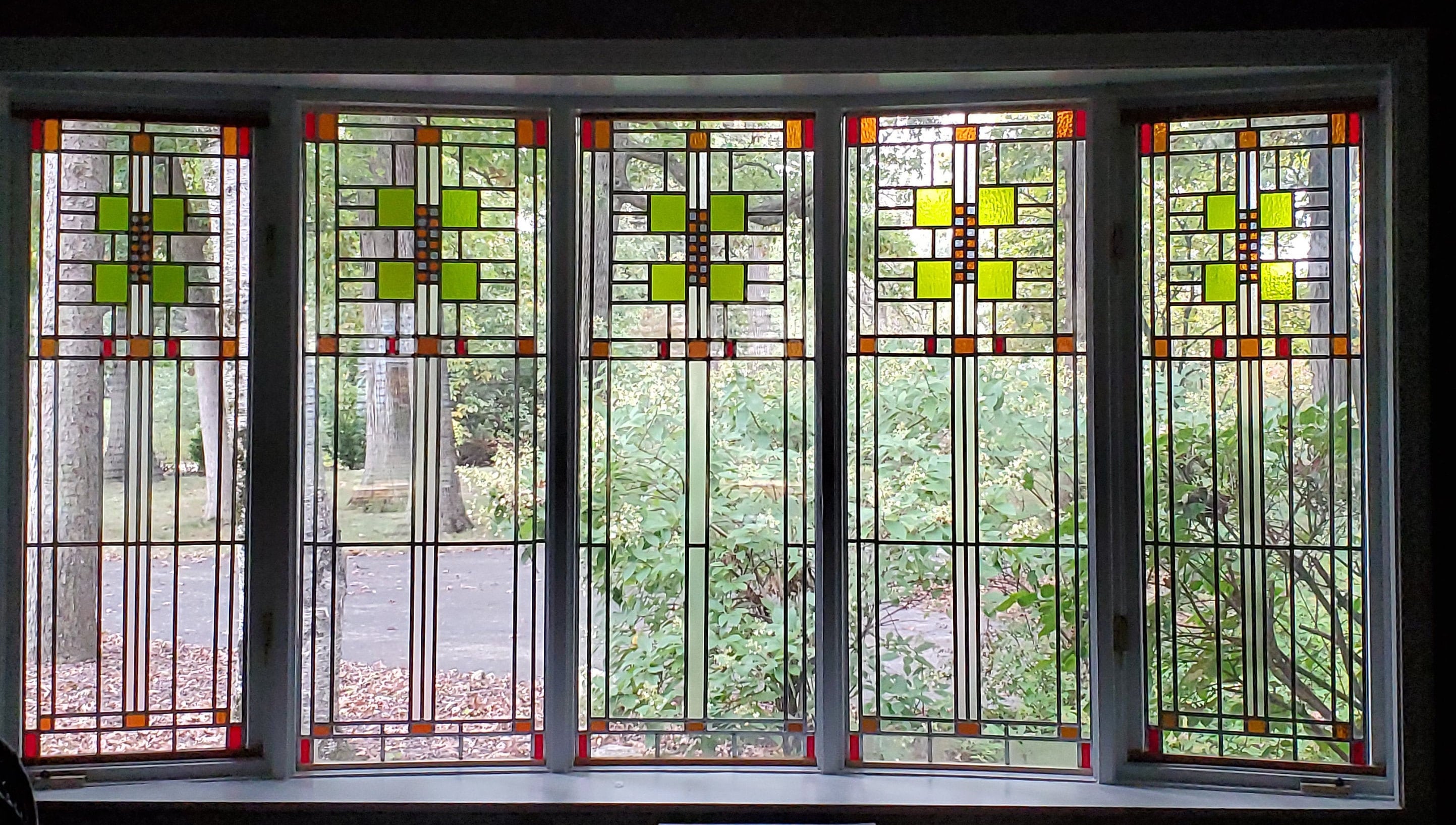Frank Lloyd Wright inspired Full Sized Stained Glass Windows Etsy