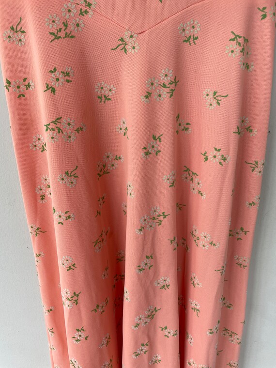 Vintage 70s Retro Daisy Floral Dress Size medium - image 3