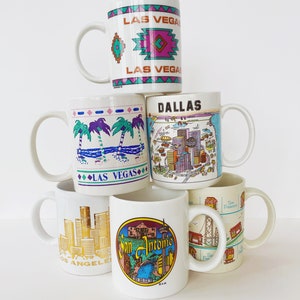 Vintage U.S. Cities Mugs Texas California Vegas image 1