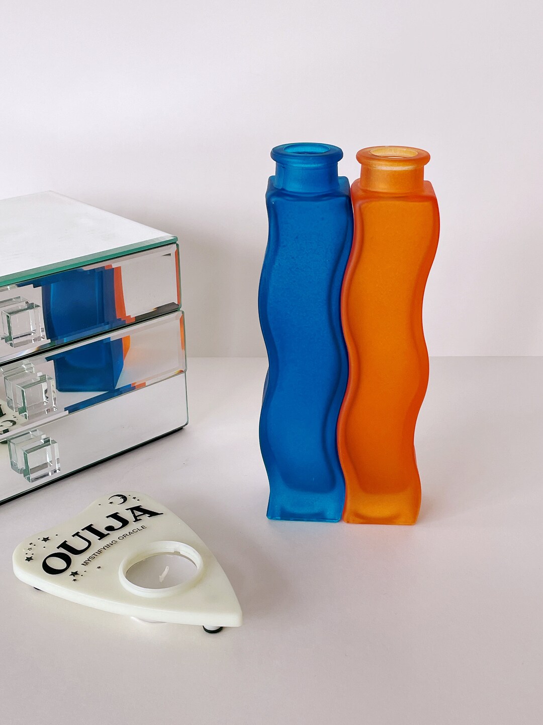 Vintage IKEA Skämt Glass Wavy Vases Etsy