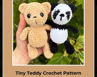 Patrón de crochet para un pequeño osito de peluche de baja costura