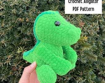 Caimán Alexander - Patrón de crochet de caimán sentado