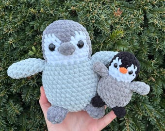 Peluches de pingüinos regordetes y mini