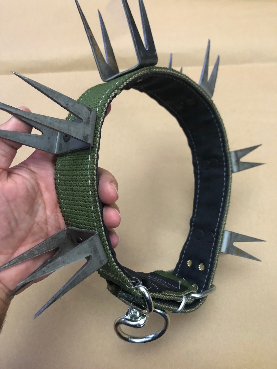 Buy Turkish Kangal Iron Dog Collar-agains Wolf Attack Iron Spiked Hand  Made XL Online in India