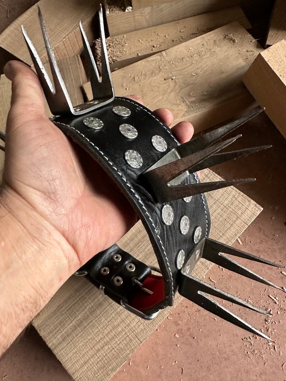 Trkisches Kangal Eisen Hundehalsband gegen Wolfsangriff - handgemachtes  XXL COW LEADHER aus Eisen - Etsy sterreich
