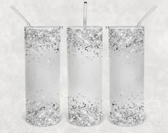 Iced Out Glitter Ombre 20oz Skinny Tumbler Design for Sublimation