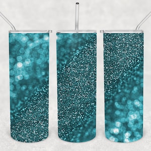 Bokeh Baby Teal Glitter Ombre 20oz Design de copo magro para sublimação