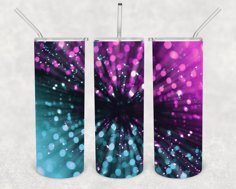 Bokeh Blast Glitter 20oz Skinny Tumbler Design for Sublimation