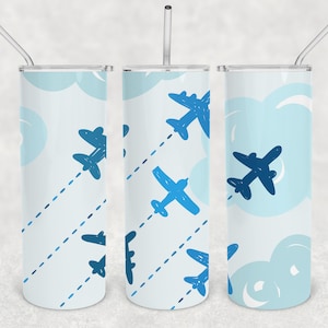 Take Flight Fly Airplane Pilot 20oz Skinny Tumbler Design for Sublimation
