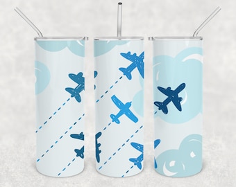 Neem Flight Fly Airplane Pilot 20oz Skinny Tumbler Design voor sublimatie
