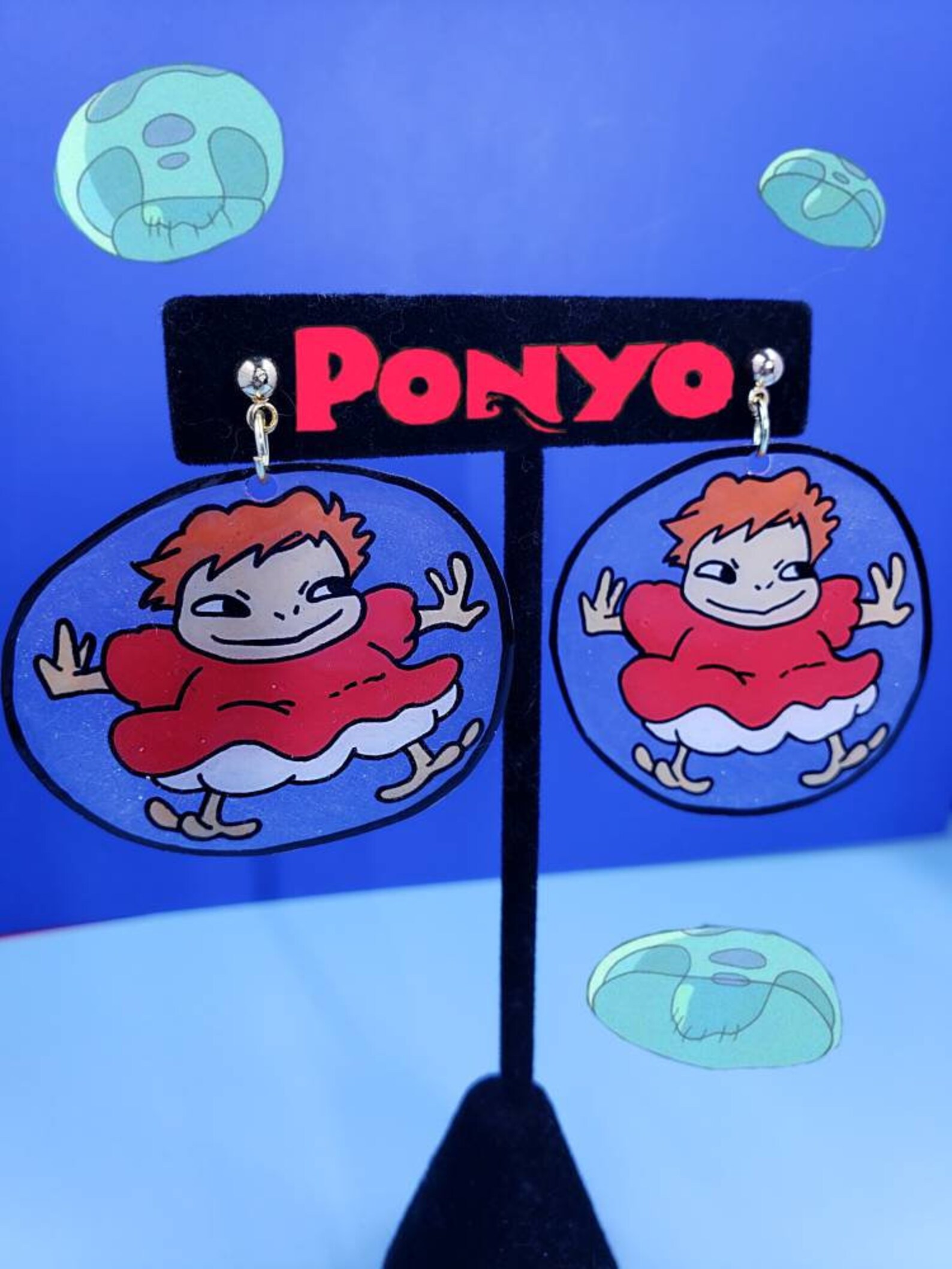 Ponyo in a Bubble Earrings - Etsy