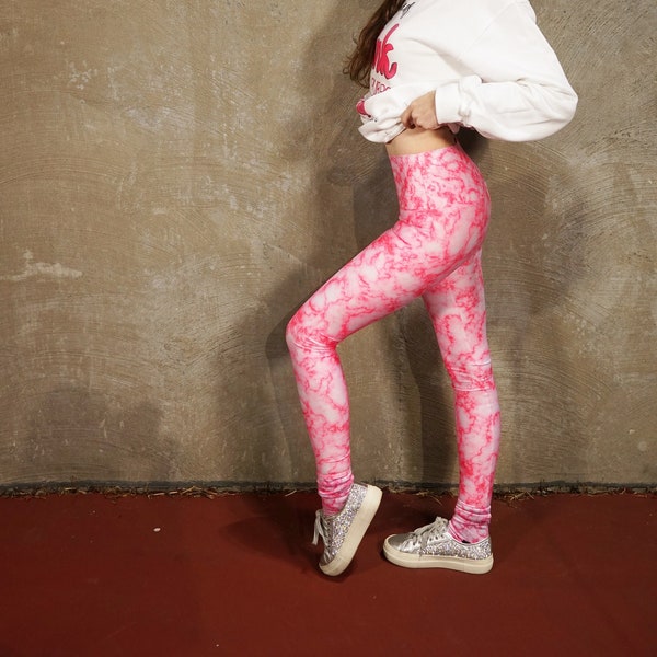 Pink Pants Friday Pink Marble High Waisted Yoga Leggings