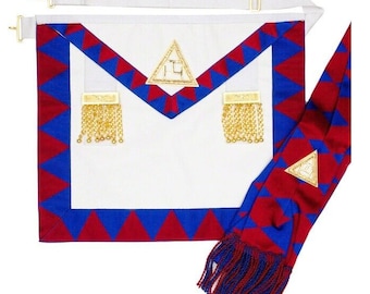Lambskin Leather Masonic Royal Arch Companions Apron & Sash RA Chapter Regalia