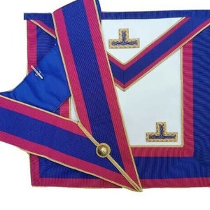 Masonic Mark Provincial Undress Schürze & Kragen FREEGLOVES *TOP QUALITY*