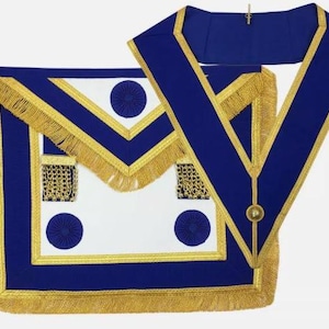 Masonic Regalia Craft Provincial Dress Set Schürze Blau Rosette Lammfell