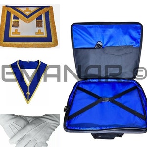 Masonic Regalia Soft Case Bag Craft Provincial Volles Kleid Schürze & Kragen BRANDNEU