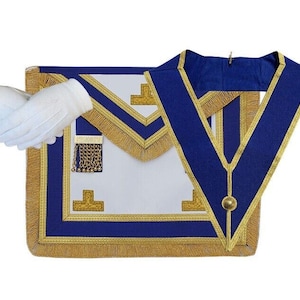 Freimaurer Regalia Craft Provincial Kleid Schürze + Kragen Paket Lammfell *BRANDNEU*