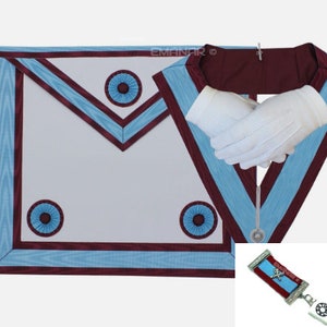 Masonic Regalia Mark Master Masons Apron and Officer Collar Set *NEW TOP CLASS*