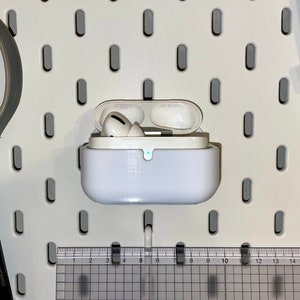 AirPods Pro (Gen 1 & 2) Holder Mount Accessory For IKEA SKADIS Pegboard with Charging Hole 3D Printed