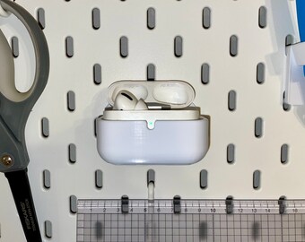 AirPods Pro (Gen 1 & 2) Holder Mount Accessory For IKEA SKADIS Pegboard with Charging Hole 3D Printed