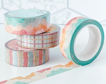 Boho Washi Tape // Graphs, Waves, and Rainbows - Washi Tape for Bullet Journal, Decorative, Scrapbooking, Planners, Cards, Stationary