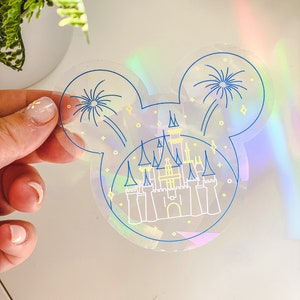 Disney Castle Suncatcher Sticker - Sun Catcher Window Sticker, Prismatic Rainbow Sticker, Window Car Decal, Transparent & Waterproof