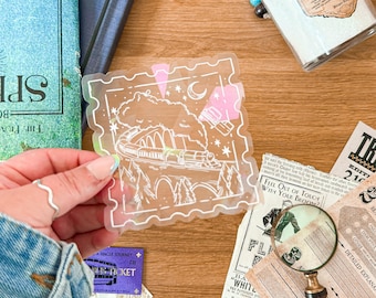 Going Home Stamp Suncatcher | Window Sticker, Prismatic Rainbow Sticker, Window Car Decal, Transparent & Waterproof