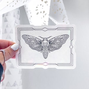 Death Moth Suncatcher Sticker - Suncatcher Window Sticker, Prismatic Rainbow Sticker, Window Car Decal, Transparent Waterproof