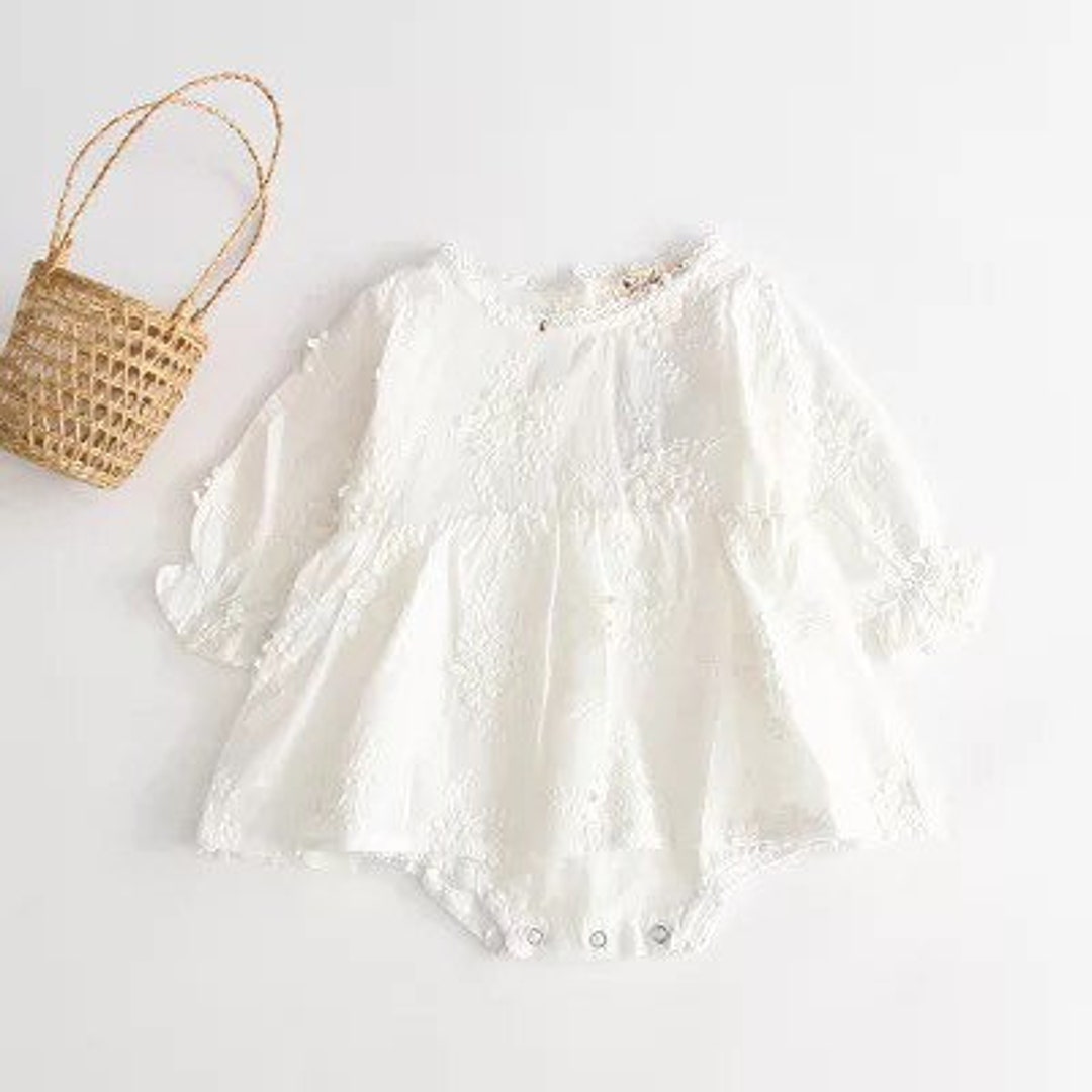 Baby Girl Embroidered Romper - Etsy