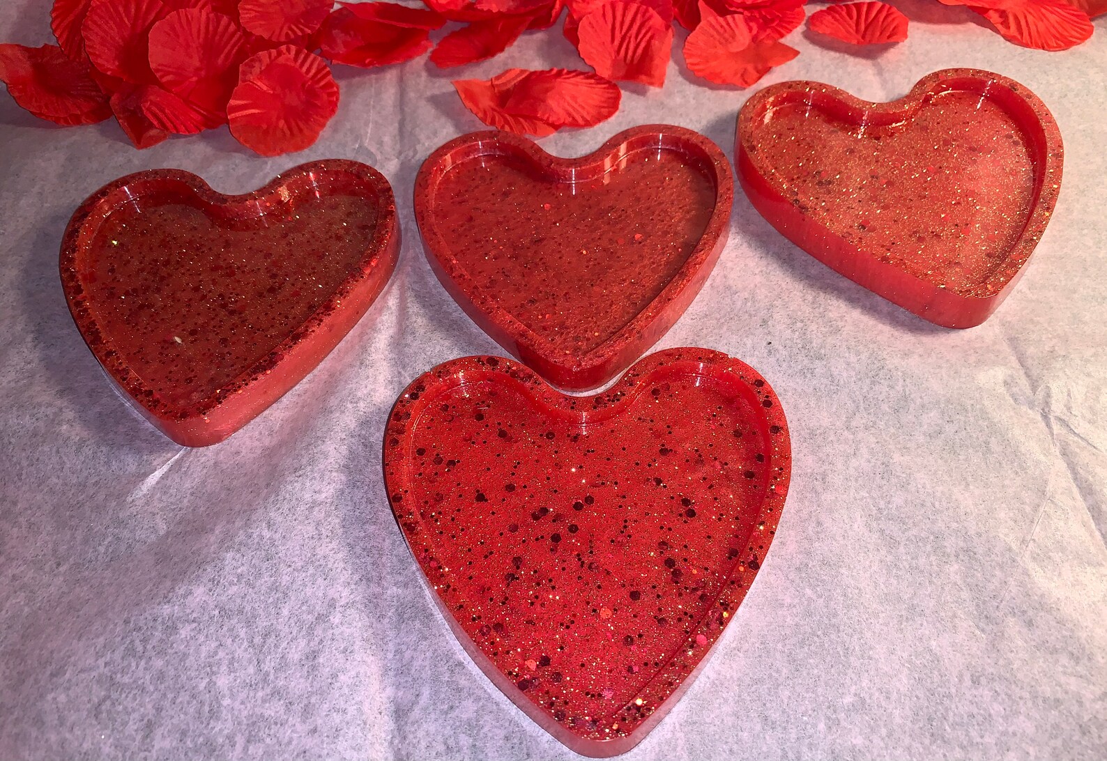 Heart Shaped Coasters Set of 4 Etsy