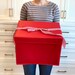 2 COLOR OPTIONS : Large Collapsible Reusable Gift Box, Extra Strong with attached ribbon, zero waste sustainable gift wrapping with EverWrap 