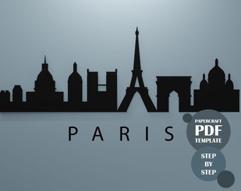 Eiffel Tower Papercraft, Paris City DIY Template (PDF)