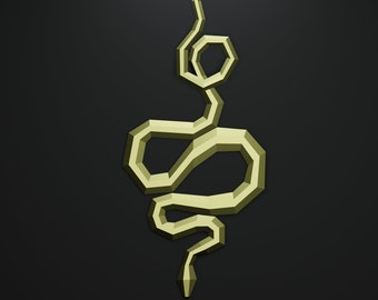 Snake Papercraft Wall, PDF-SVG-DXF,  Pepakura, Lowpoly, Low Polygon, 3D Papercraft, handmade, Paper Sculptures, Origami, Wall Decor