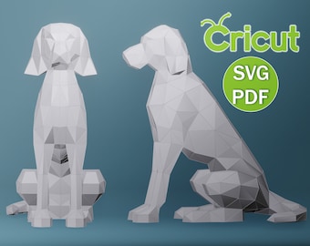 Pointer Dog Papercraft, PDF, SVG Dog Low Poly, Papercraft, Papercraft 3d, PDF, Gift, Low Poly Papercraft, Papercraft Pdf, Diy Animal Dog Cat
