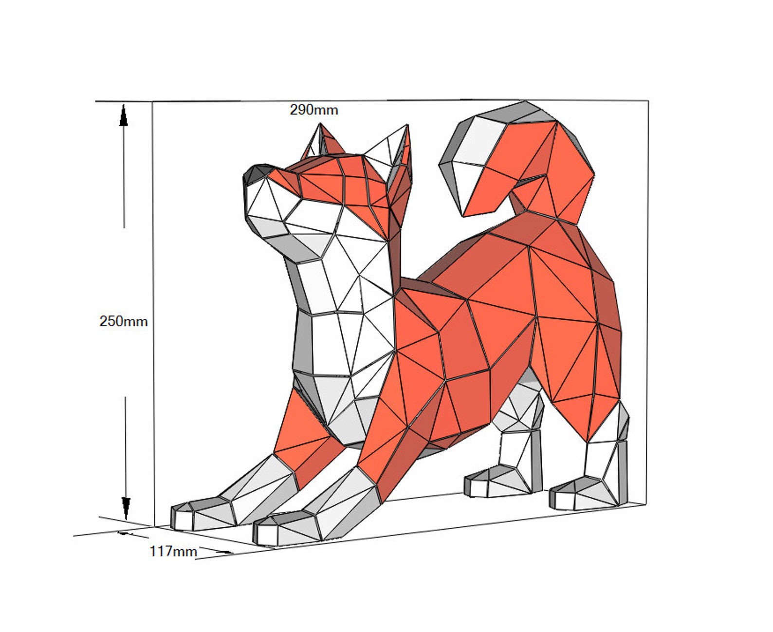 Papercraft Dog Shiba Inu, SVG, PDF, Dxf Paper Craft Dog Model, Shiba ...