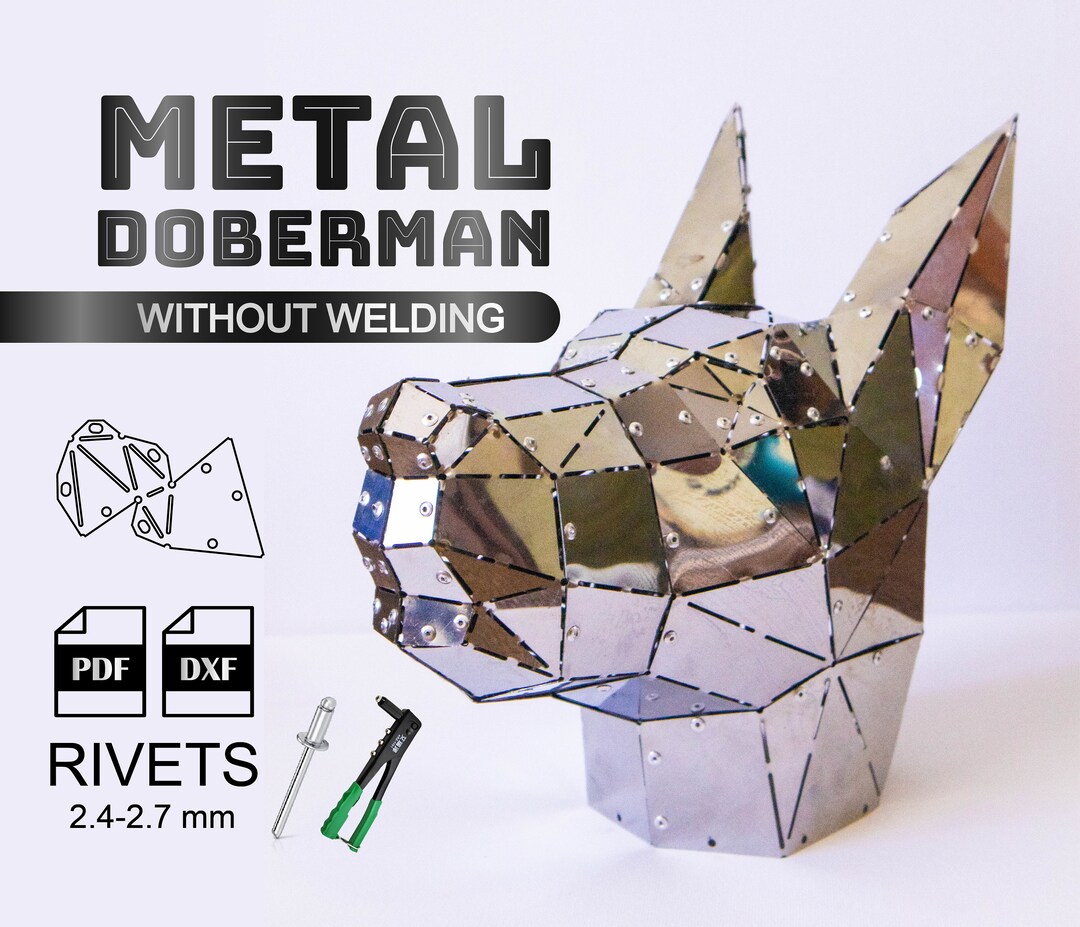 DIY Metal Doberman Head DXF for Laser Cutting – No Welding Required ...