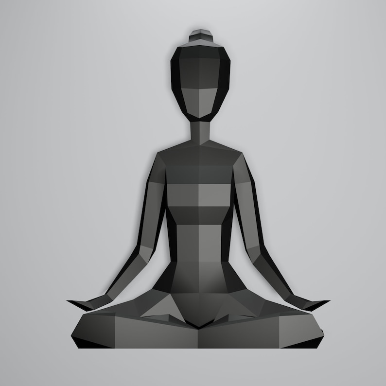 Yogi Papercraft 3D Decor Sculpture SVG PDF Low Poly Yogi - Etsy