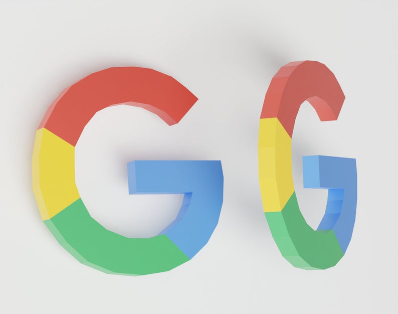 Google Letters Vector Papercraft Google Logo, 3D Polygonal Alphabet Templates (PDF, SVG, Dxf ...
