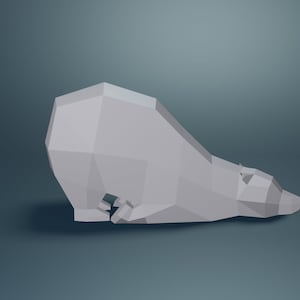 Papercraft Bär-3, SVG, PDF, Cricut, Digitale Vorlage, Origami Bär Ständer, Download DIY, Low Poly, Trophäe, Skulptur, 3D Modell Tier, Geschenk